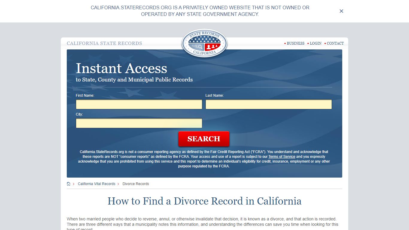 How to Find a Divorce Record in California